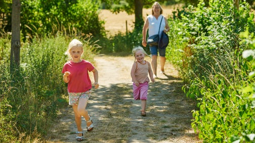 Family visitors at Flatford, Suffolk